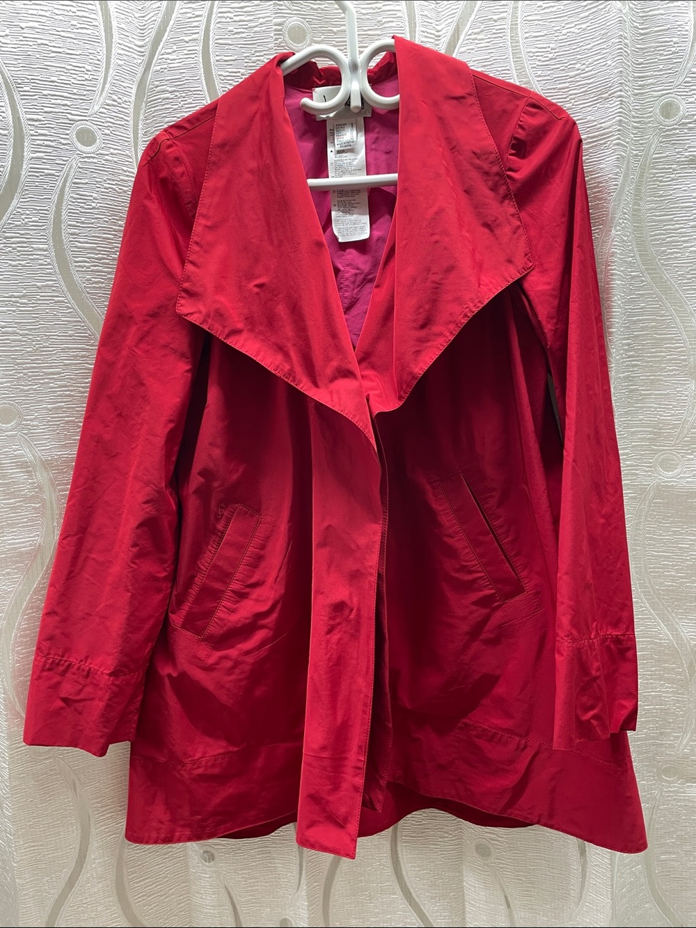 Joseph Ribkoff Red Waterfall Trench Coat